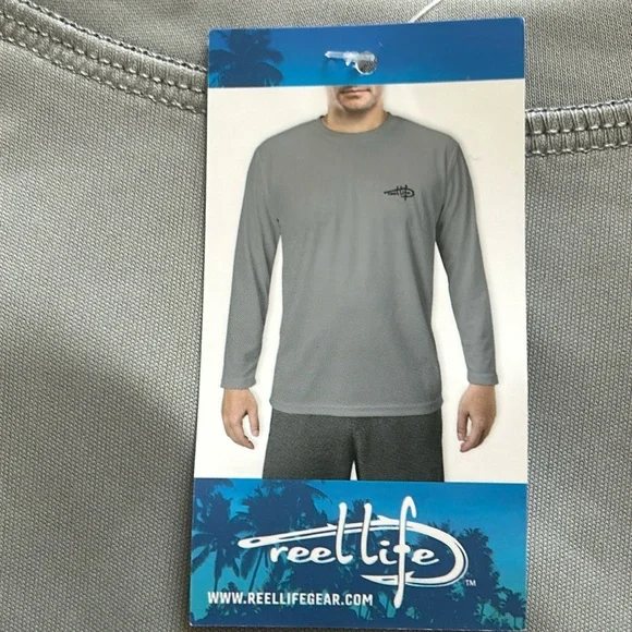 Reel Life Gray Long Sleeve Shirt Size Large. NWT. - Picture 1 of 9